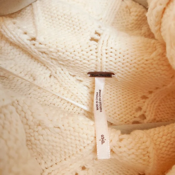 Free People New Cream Turtleneck Sweater Dress. Size S/M. KNIT - Picture 8 of 13